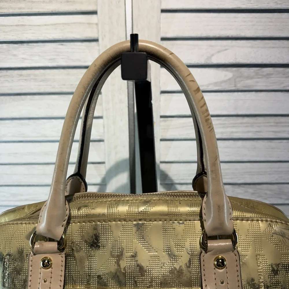Gold Metallic Mirror duffle Michael‎ Kors